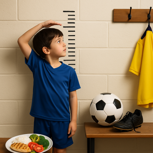 crescimento, crianças, atletas, futebol, hábitos